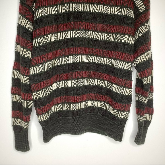 < Vintage Stone Haven Striped Knit Grandpa Sweater > - Picture 3 of 5